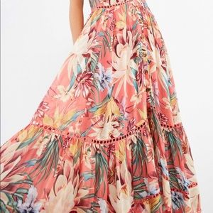 Farm Rio Lotus Floral Mid Dress